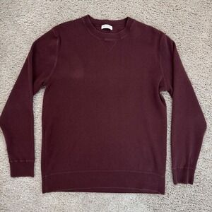 Selected Homme Sweater Men's Medium Burgundy Crew Neck Pullover Top‎